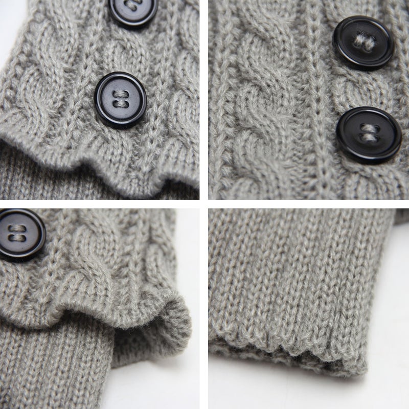 Kaariss Women Winter Warm Crochet Knitted Boot Cuff Sock Short Leg Warmers (3 Pairs-Style a) - Image 4
